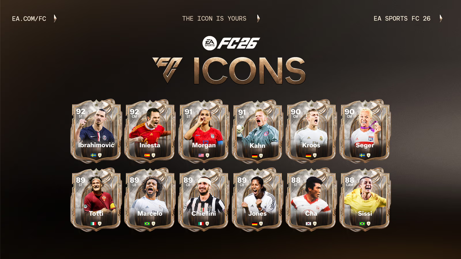 EA SPORTS FC 26 dévoile ses Icônes !